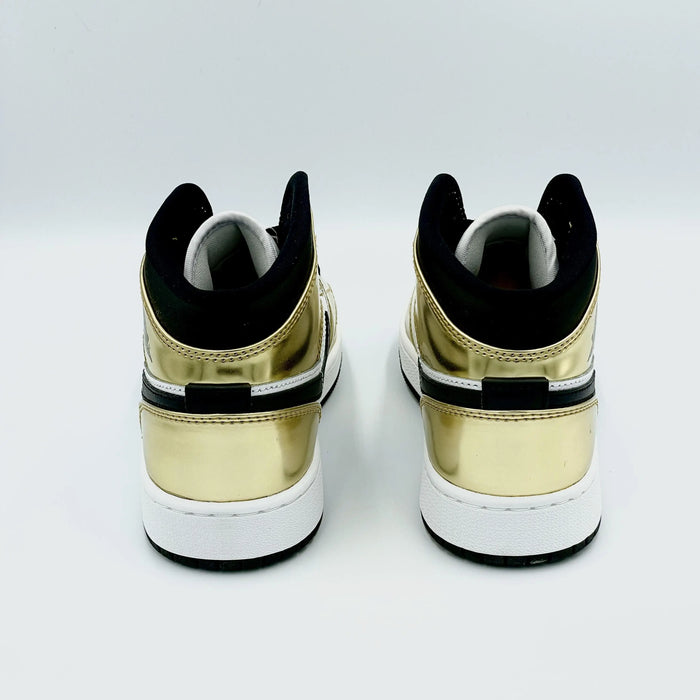 Jordan 1 Mid Metallic Gold Black White SA Sneakers