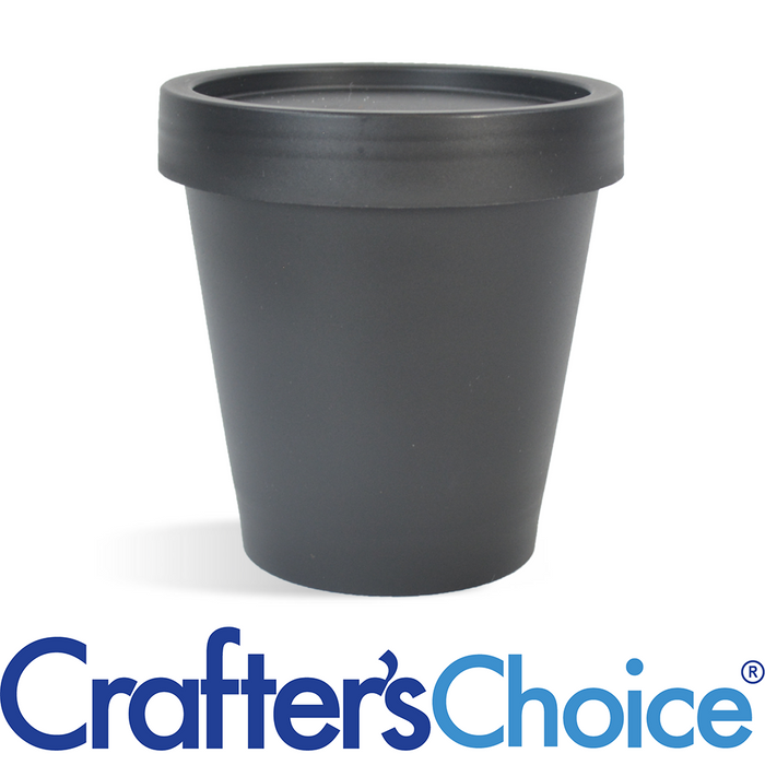 6.7 oz Black Plastic Pot & Lid Set