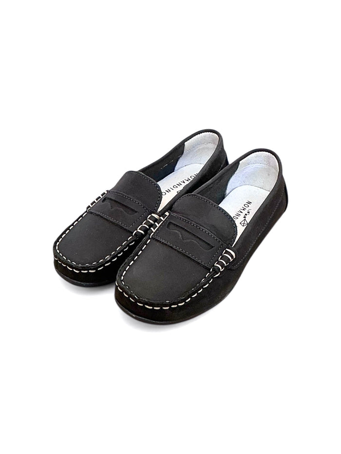 Andy Navy Blue Leather Loafers
