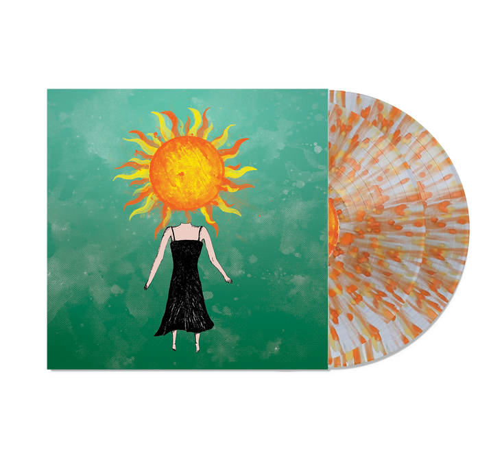 The Balance And Composure Separation 15th Anniversary album features an illustrated cover with a sun-headed figure in a black dress on green, alongside a deluxe limited edition vinyl LP with orange, yellow, and gray splatter.