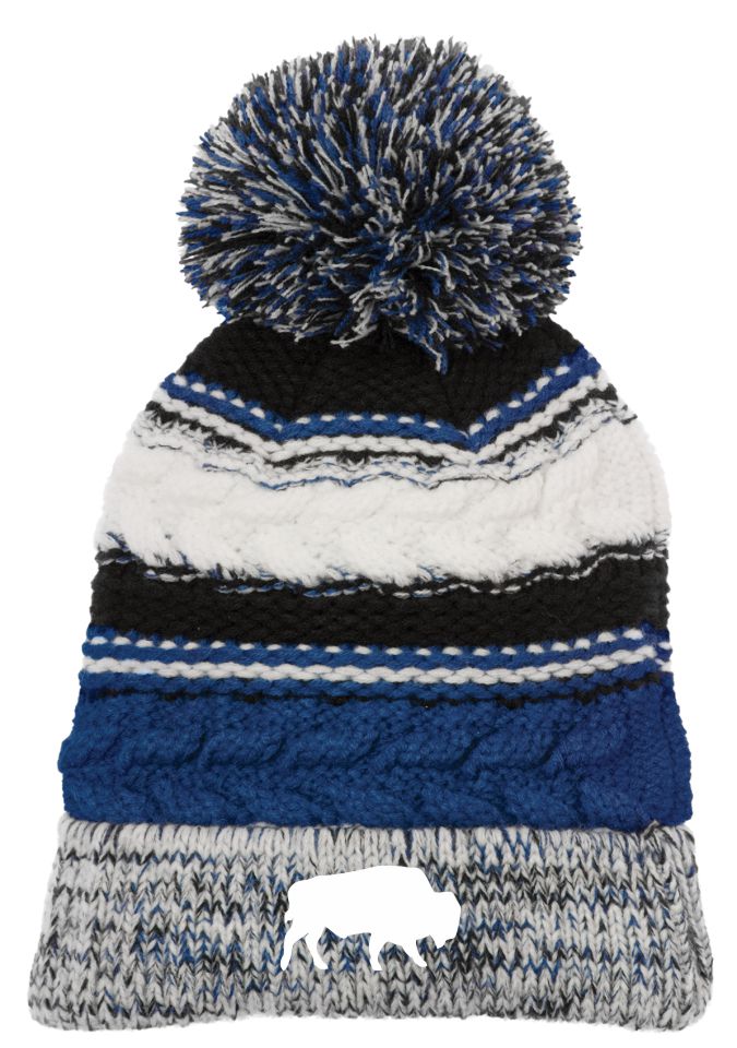 BRE Pom Pom Chunky Beanie- Embroidered