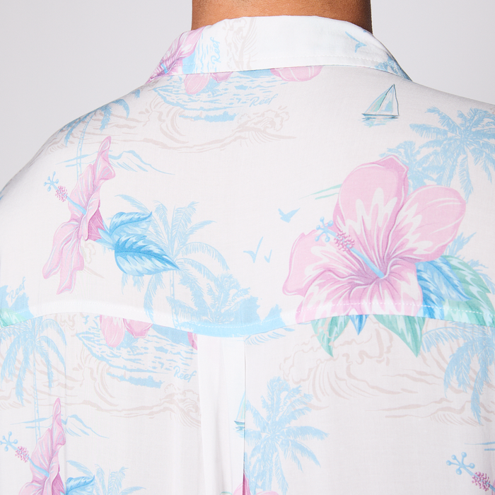 Camisa Reef Men Floreada Blanca