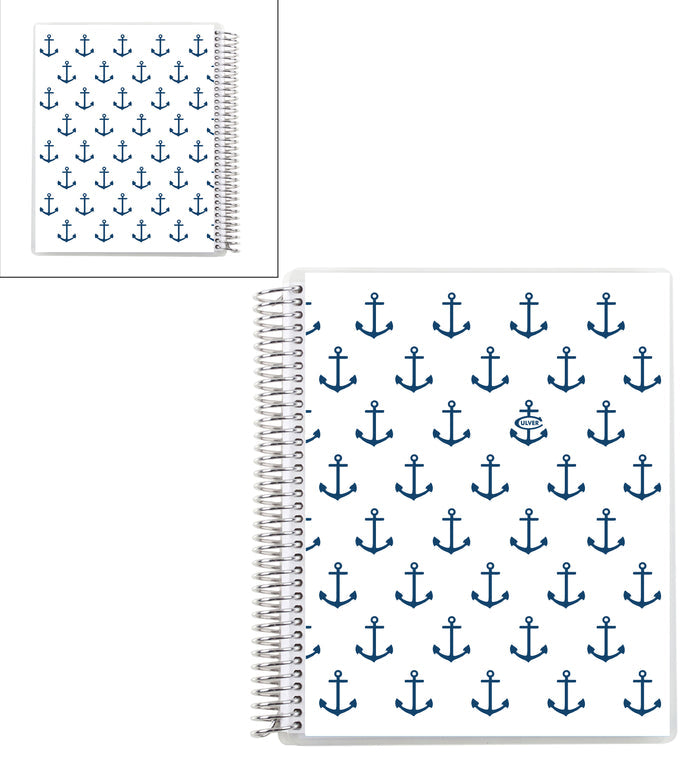 CSSC Anchor Erin Condren Coiled Notebook Collegiate - 8.5" x 11" - White/Navy