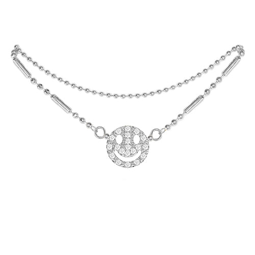 Cubic Zirconia Smile Anklet - ikatehouse