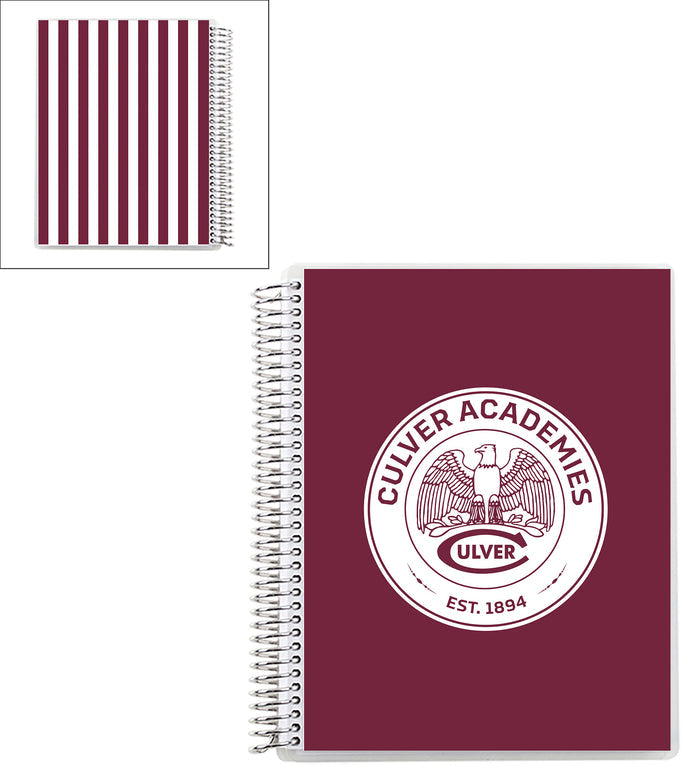Erin Condren Coiled Notebook Collegiate - 7" x 9" - Maroon/White