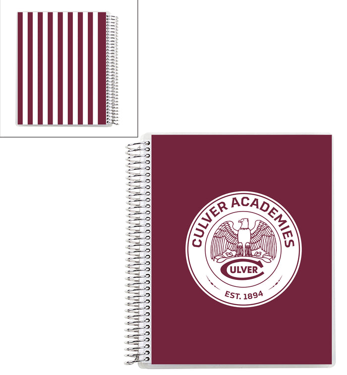 Erin Condren Coiled Notebook Collegiate - 8.5" x 11" - Maroon/White
