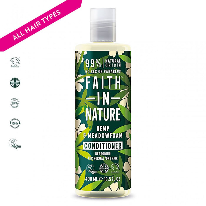 Faith in Nature Organic Hemp & Meadowfoam Natural Conditioner, 400ml
