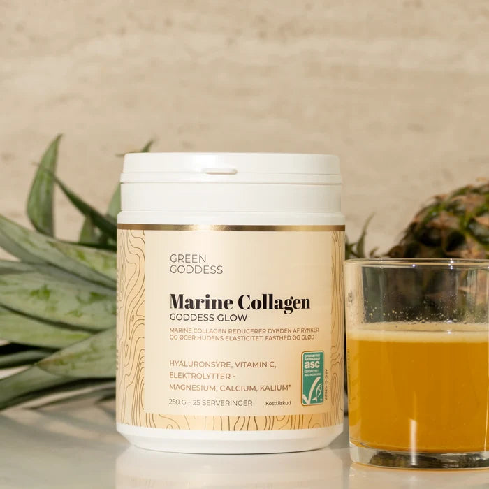Green Goddes - Goddess Glow Marine Collagen - hyaluronsyre, C-vitamin & elektrolytter - 250 g