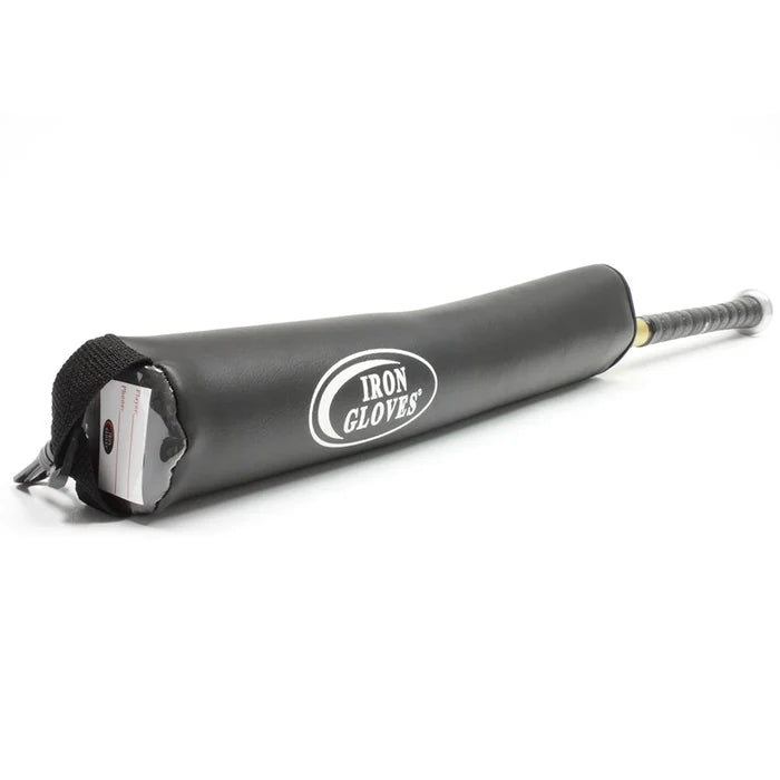 A Markwort Iron Gloves Bat Insulator Protector Sleeve: 6011 covers a baseball bat, with the logo visible on the side and part of the bat handle exposed at one end.