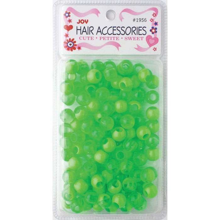 Joy Round Hair Beads X-Large, 100 Count, Two Tone Pastel Green
