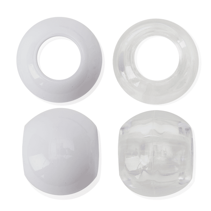Joy Round Hair Beads XX-Large, 60 Count, White, Clear