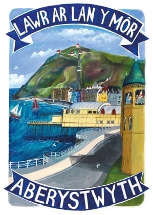'Lawr ar lan y Môr' Poster by Lizzie Spikes