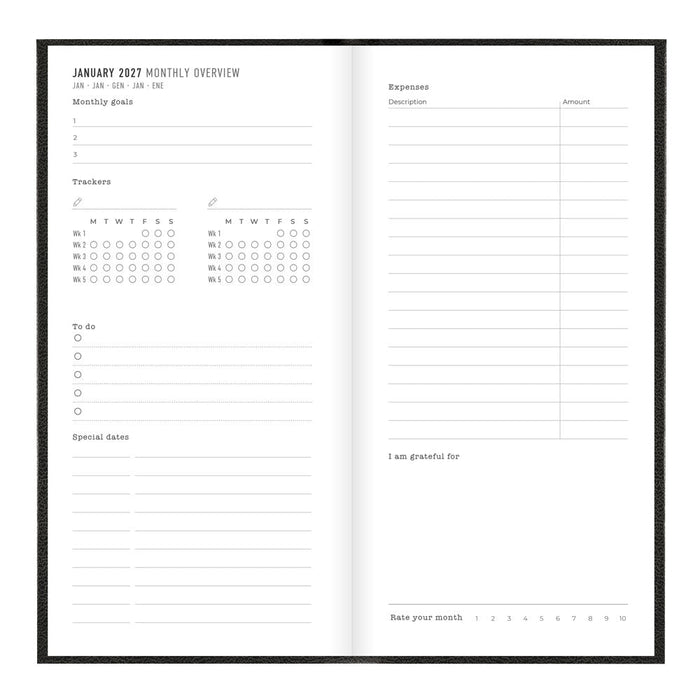 Letts Compact Weekly Planner, Principal, 2027 Black 27-C30NUBK#color_black