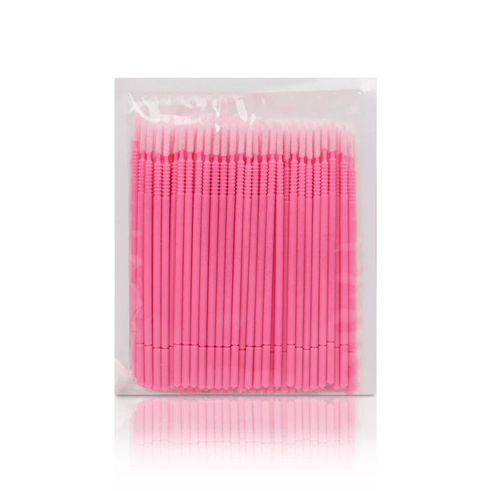 Long Tip Micro Brushes from Paris Lash Academy: Pink (front view of pack)
