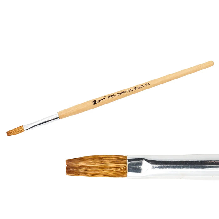 Millennium 100% Sable Flat Brush #4 Naio Nails