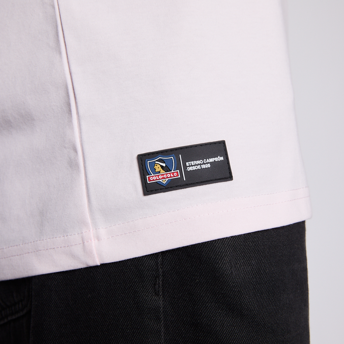 Polera Colo Colo Urbano Hombre Quiero Seguirte Rosado