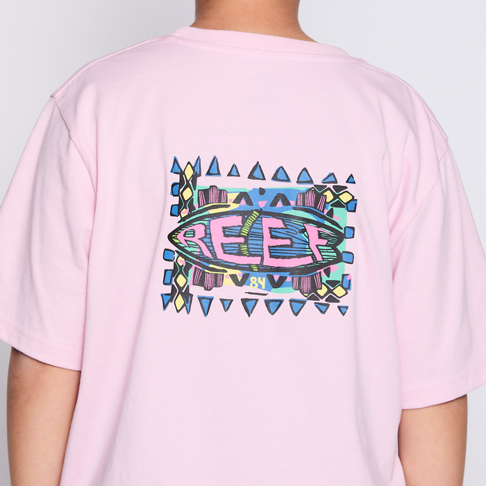 Polera Reef Kids Pink Logo Back