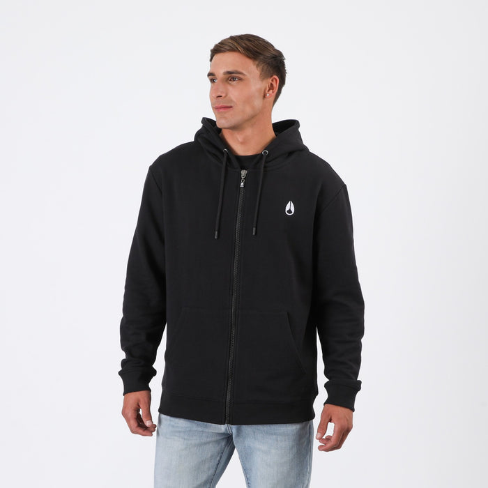Polerón Nixon Men Full Zipper Tiny logo Black White