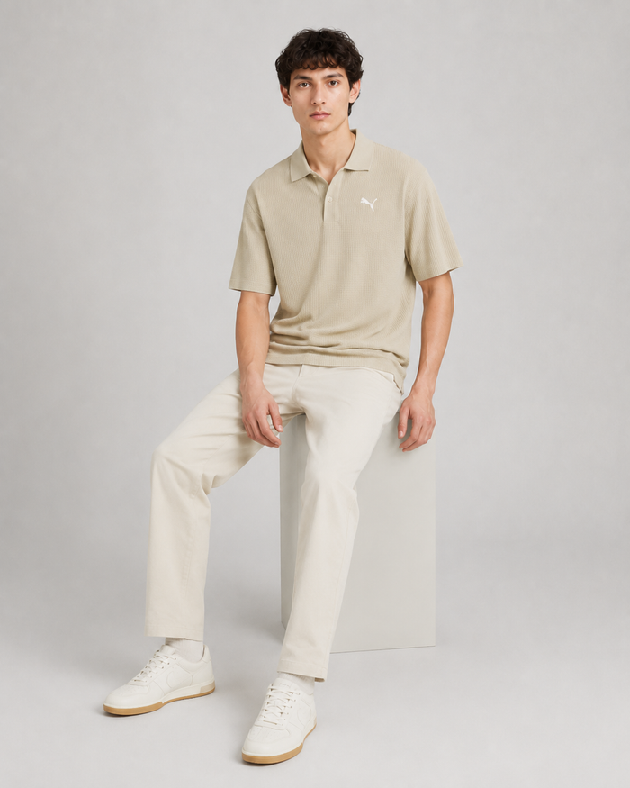 polo puma wardrobe ess boxy waffle hombre 634362 61