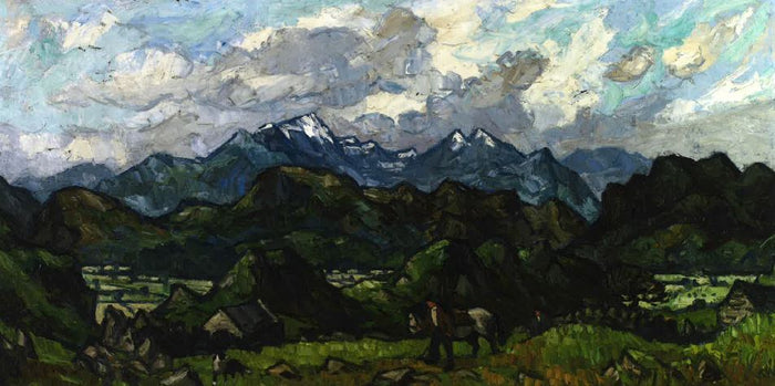 Snowdon from Tŷ Obry - Sir Kyffin Williams Mounted Print
