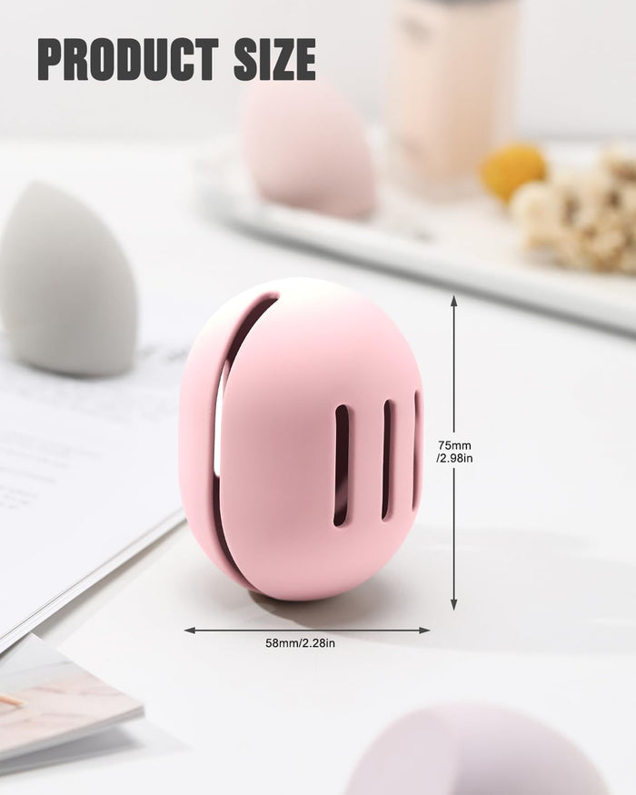 Stylish and Eco-Friendly Makeup Sponge Holder - Travel-Friendly Shatterproof Silicone Case in Pink