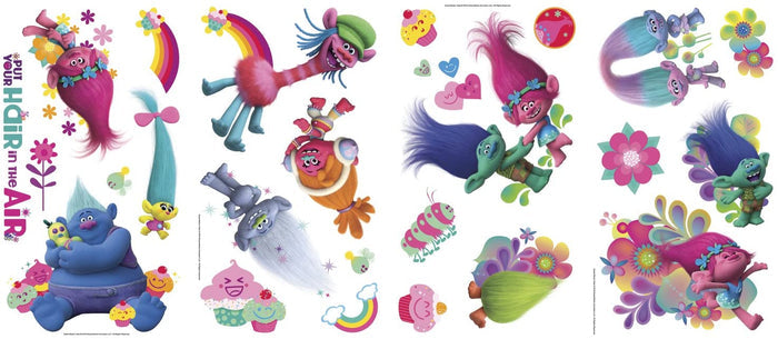 Trolls Peel And Stick Wall Decals RMK3400SCS Colorful 27 Kids Room Wall Stickers