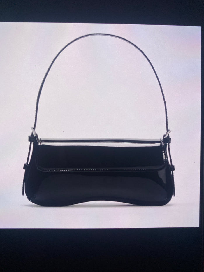Women's Patent Leather Baguette Shoulder Bag