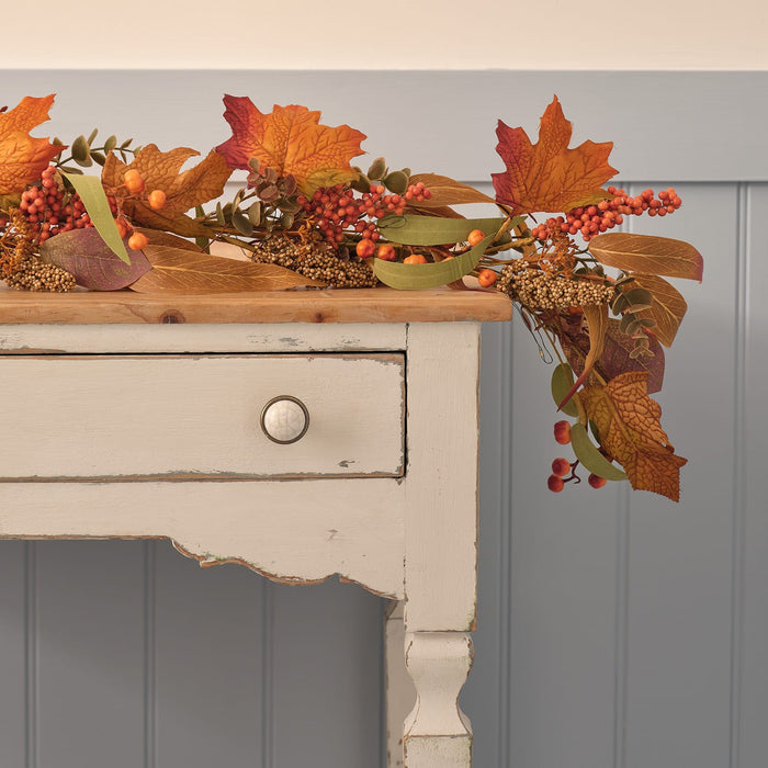 1.5m Pre Lit Maple Orchard Autumn Garland