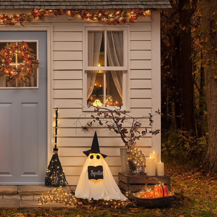 3 Wicker Autumn Pumpkin LED Outdoor Decoration