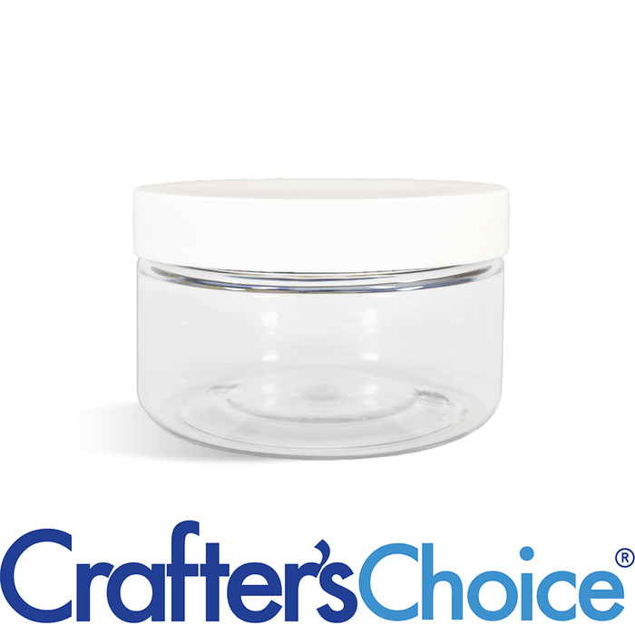 4 oz Clear Heavy Wall Jar & Wht Straight Top Set