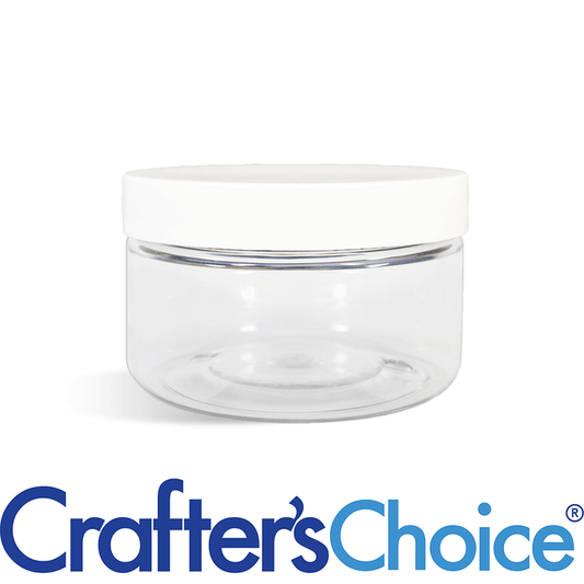 4 oz Clear Heavy Wall Jar & Wht Straight Top Set