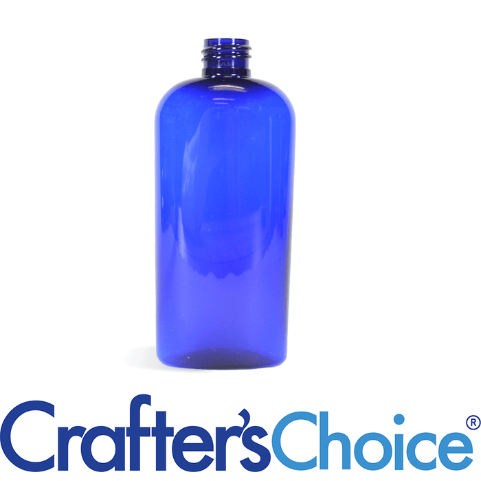 8 oz Blue Cosmo Oval Plastic Bottle - 24/410