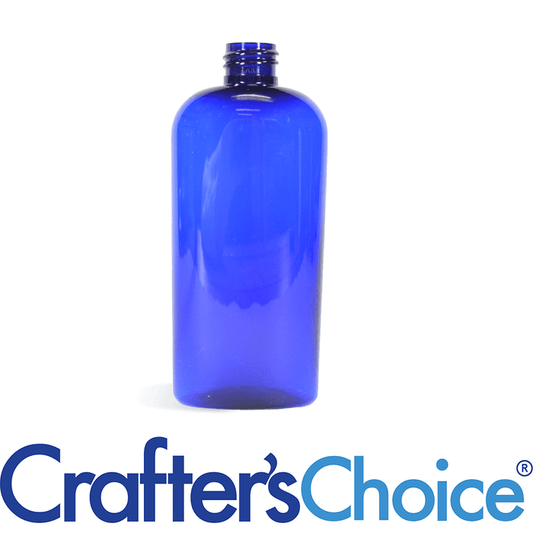 8 oz Blue Cosmo Oval Plastic Bottle - 24/410