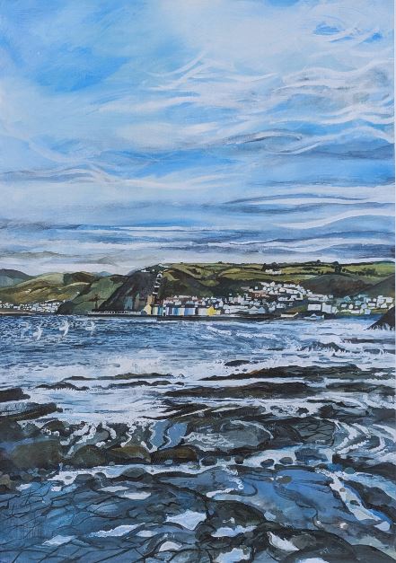 'Aberystwyth from Morfa Bychan' Poster by Lizzie Spikes