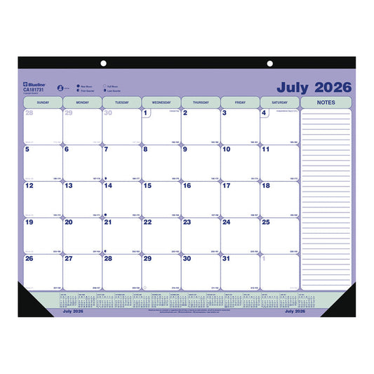 Academic Monthly Desk Pad Calendar, Classic, 2026 - 2027 CA181731-27