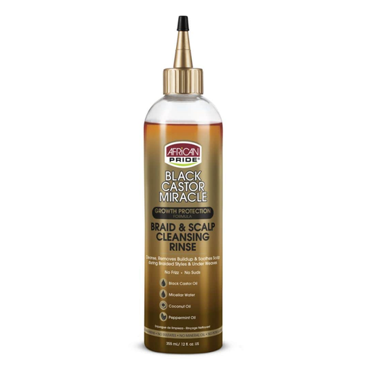 AFRICAN PRIDE Black Castor Miracle Braid & Scalp Cleansing Rinse 12oz