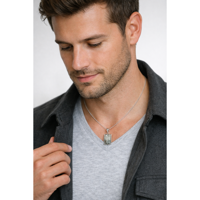Aletai Meteorite Pendant with Sterling Silver Frane