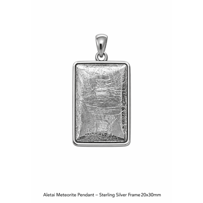 Aletai Meteorite Pendant with Sterling Silver Frane