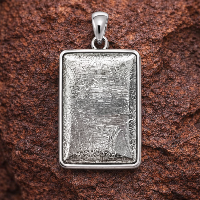 Aletai Meteorite Pendant with Sterling Silver Frane