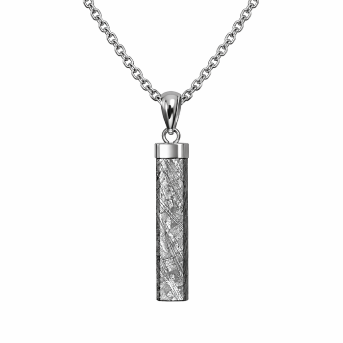 Aletai Meteorite Stick Pendant with Sterling Silver Frame