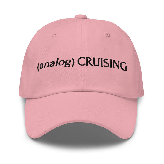 (analog) CRUISING pink Classic Twill Dad Hat with black embroidery — Leo Herrera x Adam's Nest
