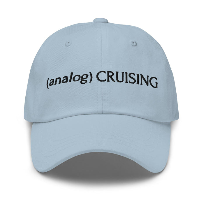 (analog) CRUISING light blue classic Twill Dad Hat with black embroidery — Leo Herrera x Adam's Nest