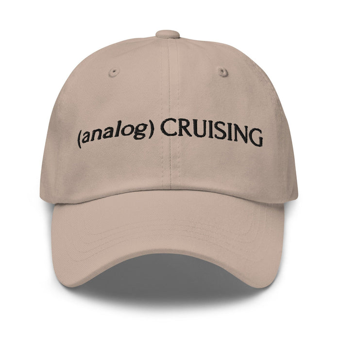 (analog) CRUISING stone Classic Twill Dad Hat with black embroidery — Leo Herrera x Adam's Nest
