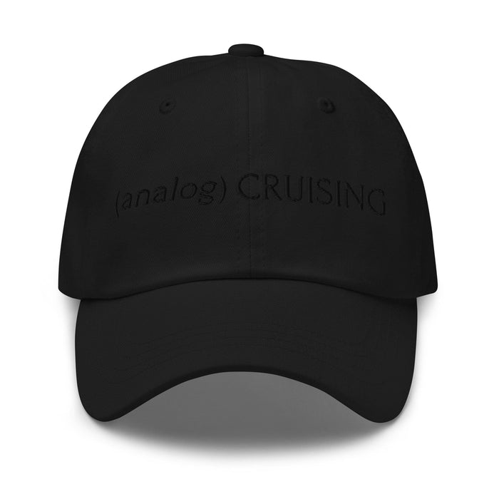 (analog) CRUISING black Classic Twill Dad Hat with black embroidery — Leo Herrera x Adam's Nest
