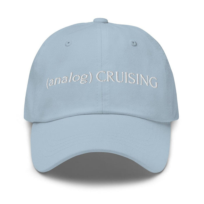 (analog) CRUISING light blue Classic Twill Dad Hat with white embroidery — Leo Herrera x Adam's Nest