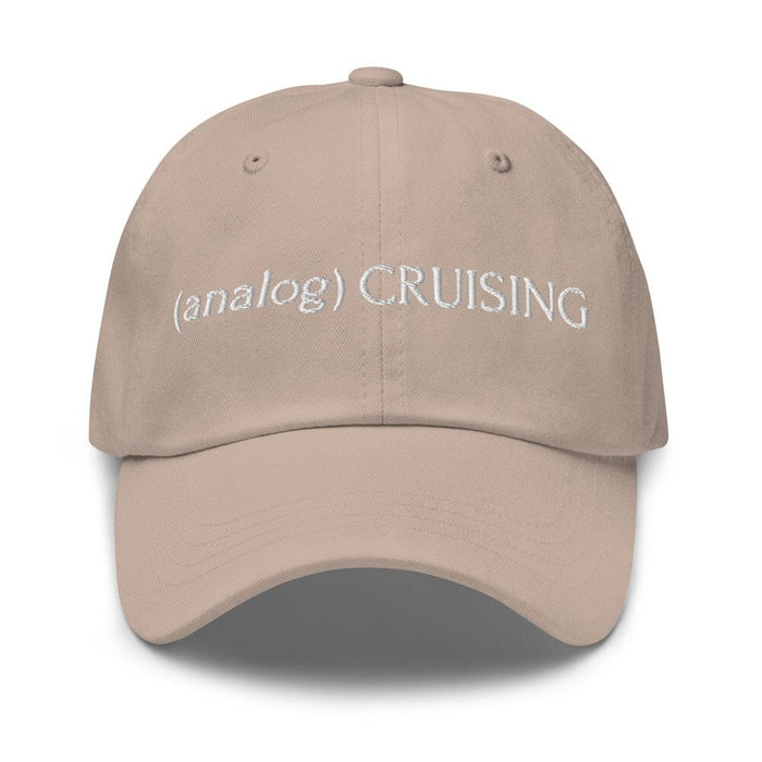 (analog) CRUISING stone Classic Twill Dad Hat with white embroidery — Leo Herrera x Adam's Nest