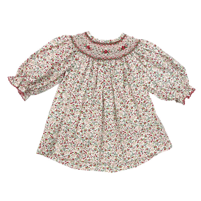 Anavini Red & Pink Holiday Liberty Print L/S Bishop