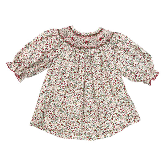 Anavini Red & Pink Holiday Liberty Print L/S Bishop