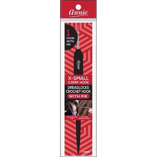 Annie Dreadlocks Crotchet Needle with Pik 1-Hook 0.5mm, 1 Count, Black