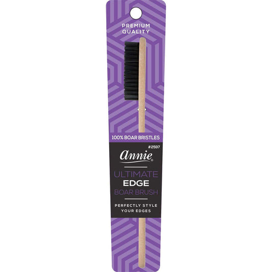 Annie Ultimate Edge Brush 100% Boar Bristle, 1 Count, Light Brown
